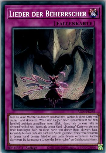 Lieder der Beherrscher - ALIN-DE078 - Secret Rare - 1. Auflage - Deutsch - Yugioh - Alliance Insight - mit RC-Fieldcenter von RC