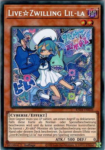 Live☆Zwilling Lil-la - RA04-DE036 - Secret Rare - 1. Auflage - Deutsch - Yugioh - Quarter Century Stampede - mit RC-Fieldcenter Live☆Zwilling Lil-la - RA04-DE036 - Secret Rare - 1. Auflage - Deutsch - Yugioh - Quarter Century Stampede - mit RC-Fieldcenter von RC