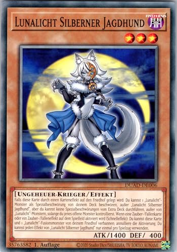 Lunalicht Silberner Jagdhund - DUAD-DE006 - Common - 1. Auflage - Deutsch - Yugioh - Duelist's Advance - mit RC-Fieldcenter von RC