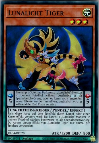 Lunalicht Tiger - RA04-DE020 - Super Rare - 1. Auflage - Deutsch - Yugioh - Quarter Century Stampede - mit RC-Fieldcenter von RC