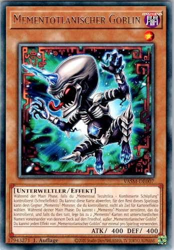 Mementotlanischer Goblin - VASM-DE007 - Rare - 1. Auflage - Deutsch - Yugioh - Valiant Smashers - mit RC-Fieldcenter von RC