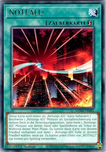 Notfall! - MZMI-DE081 - Rare - 1. Auflage - Deutsch - Yugioh - Maze of Millennia - mit RC-Fieldcenter von RC