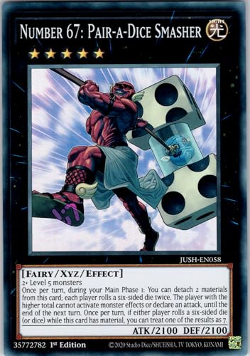 Number 67: Pair-a-Dice Smasher - JUSH-EN058 - Super Rare - 1st Edition - English - Yugioh - Justice Hunters - with RC Field Center von RC