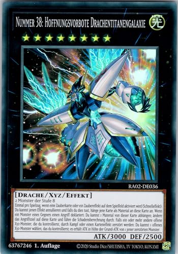 Nummer 38: Hoffnungsvorbote Drachentitanengalaxie - RA02-DE036 - Super Rare - 1. Auflage - Deutsch - Yugioh - 25th Anniversary Rarity Collection II - mit RC-Fieldcenter Nummer 38: Hoffnungsvorbote Drachentitanengalaxie - RA02-DE036 - Super Rare - 1. Auflage - Deutsch - Yugioh - 25th Anniversary Rarity Collection II - mit RC-Fieldcenter von RC