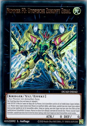 Nummer F0: Utopische Zukunft Zexal - DUAD-DE042 - Ultra Rare - 1. Auflage - Deutsch - Yugioh - Duelist's Advance - mit RC-Fieldcenter Nummer F0: Utopische Zukunft Zexal - DUAD-DE042 - Ultra Rare - 1. Auflage - Deutsch - Yugioh - Duelist's Advance - mit RC-Fieldcenter von RC