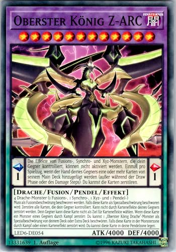 Oberster König Z-ARC - LED6-DE054 - Common - 1. Auflage - Deutsch - Yugioh - Legendary Duelists: Magical Hero - mit RC-Fieldcenter von RC