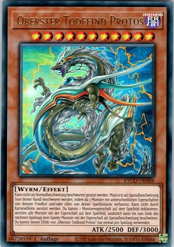Oberster Todfeind Protos - ETCO-DE008 - Ultra Rare - 1. Auflage - Deutsch - Yugioh - Eternity Code - mit RC-Fieldcenter von RC
