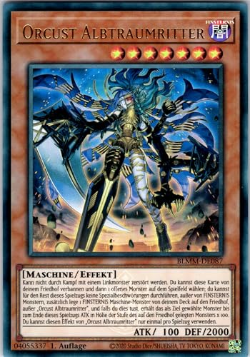 Orcust Albtraumritter - BLMM-DE087 - Ultra Rare - 1. Auflage - Deutsch - Yugioh - Battles of Legend: Monster Mayhem - mit RC-Fieldcenter von RC