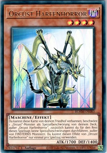 Orcust Harfenhorror - BLMM-DE085 - Ultra Rare - 1. Auflage - Deutsch - Yugioh - Battles of Legend: Monster Mayhem - mit RC-Fieldcenter von RC
