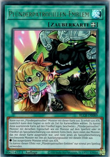 Plünderpatrouillen-Emblem - BLCR-DE089 - Ultra Rare - 1. Auflage - Deutsch - Yugioh - Battles of Legend: Crystal Revenge - mit RC-Fieldcenter von RC
