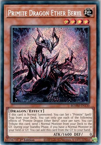Primite Dragon Ether Beryl - BLMM-EN130 - Secret Rare - 1st Edition - English - Yugioh - Battles of Legend: Monster Mayhem - with RC Field Center Primite Dragon Ether Beryl - BLMM-EN130 - Secret Rare - 1st Edition - English - Yugioh - Battles of Legend: Monster Mayhem - with RC Field Center von RC