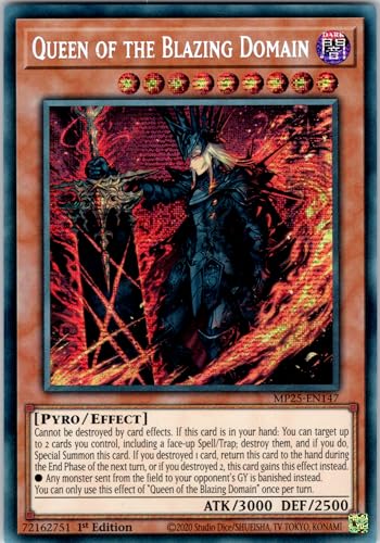 Queen of The Blazing Domain - MP25-EN147 - Secret Rare - 1st Edition - English - Yugioh - 2025 Mega-Pack Tin - with RC Field Center von RC
