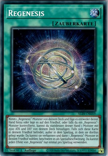 Regenesis - ALIN-DE059 - Secret Rare - 1. Auflage - Deutsch - Yugioh - Alliance Insight - mit RC-Fieldcenter von RC