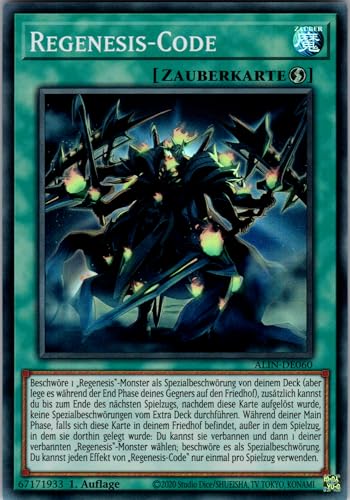 Regenesis-Code - ALIN-DE060 - Super Rare - 1. Auflage - Deutsch - Yugioh - Alliance Insight - mit RC-Fieldcenter Regenesis-Code - ALIN-DE060 - Super Rare - 1. Auflage - Deutsch - Yugioh - Alliance Insight - mit RC-Fieldcenter von RC