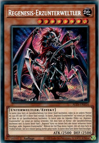 Regenesis-Erzunterweltler - ALIN-DE016 - Secret Rare - 1. Auflage - Deutsch - Yugioh - Alliance Insight - mit RC-Fieldcenter von RC