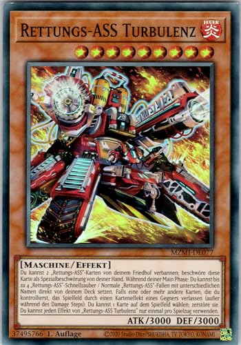 Rettungs-Ass Turbulenz - MZMI-DE077 - Super Rare - 1. Auflage - Deutsch - Yugioh - Maze of Millennia - mit RC-Fieldcenter von RC
