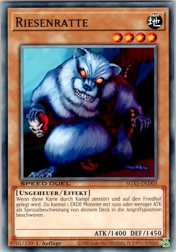 Riesenratte - SGX1-DED03 - Common - 1. Auflage - Deutsch - Yugioh - Speed Duel GX: Duel Academy Box - mit RC-Fieldcenter Riesenratte - SGX1-DED03 - Common - 1. Auflage - Deutsch - Yugioh - Speed Duel GX: Duel Academy Box - mit RC-Fieldcenter von RC