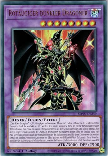 Rotäugiger dunkler Dragoner - MP20-DE249 - Ultra Rare - 1. Auflage - Deutsch - Yugioh - 2020 Tin of Lost Memories - mit RC-Fieldcenter von RC
