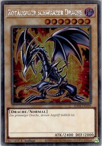 Rotäugiger schwarzer Drache - RA04-DE109 - V. 2 - Platinum Secret Rare - 1. Auflage - Deutsch - Yugioh - Quarter Century Stampede - mit RC-Fieldcenter Rotäugiger schwarzer Drache - RA04-DE109 - V. 2 - Platinum Secret Rare - 1. Auflage - Deutsch - Yugioh - Quarter Century Stampede - mit RC-Fieldcenter von RC