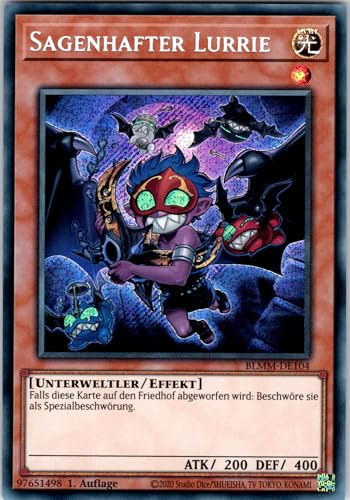 Sagenhafter Lurrie - BLMM-DE104 - Secret Rare - 1. Auflage - Deutsch - Yugioh - Battles of Legend: Monster Mayhem - mit RC-Fieldcenter von RC