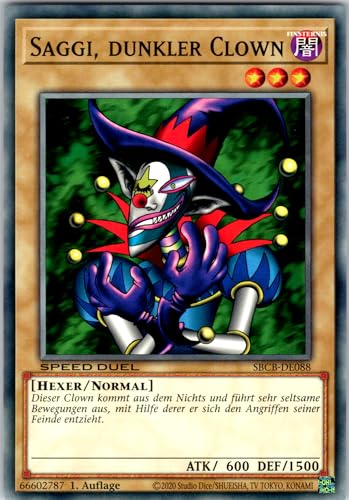 Saggi, dunkler Clown - SBCB-DE088 - Common - 1. Auflage - Deutsch - Yugioh - Speed Duel: Battle City Box - mit RC-Fieldcenter Saggi, dunkler Clown - SBCB-DE088 - Common - 1. Auflage - Deutsch - Yugioh - Speed Duel: Battle City Box - mit RC-Fieldcenter von RC