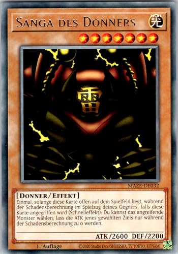Sanga des Donners - MAZE-DE032 - Rare - 1. Auflage - Deutsch - Yugioh - Maze of Memories - mit RC-Fieldcenter von RC