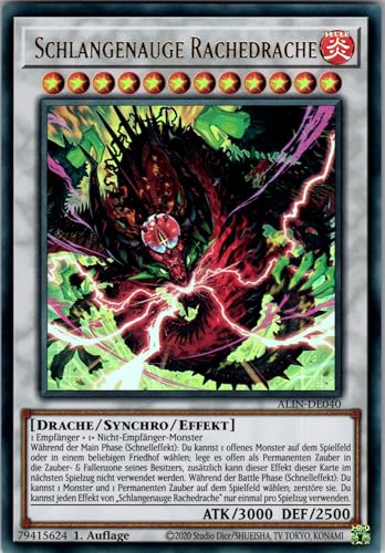 Schlangenauge Rachedrache - ALIN-DE040 - Ultra Rare - 1. Auflage - Deutsch - Yugioh - Alliance Insight - mit RC-Fieldcenter von RC