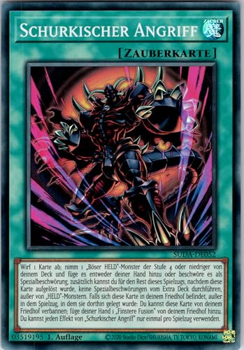 Schurkischer Angriff - SUDA-DE052 - Super Rare - 1. Auflage - Deutsch - Yugioh - Supreme Darkness - mit RC-Fieldcenter von RC