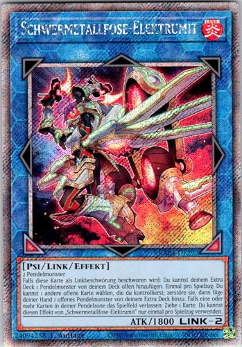 Schwermetallfose-Elektrumit - RA04-DE292 - Platinum Secret Rare - 1. Auflage - Deutsch - Yugioh - Quarter Century Stampede - mit RC-Fieldcenter von RC