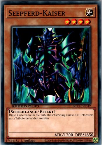 Seepferd-Kaiser - SGX2-DED12 - Common - 1. Auflage - Deutsch - Yugioh - Speed Duel GX: Midterm Paradox - mit RC-Fieldcenter von RC
