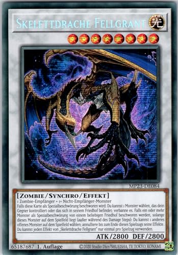 Skelettdrache Fellgrant - MP23-DE084 - Secret Rare - 1. Auflage - Deutsch - Yugioh - 25th Anniversary Tin: Dueling Heroes Mega Pack - mit RC-Fieldcenter von RC
