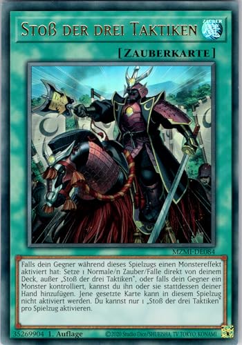 Stoß der DREI Taktiken - MZMI-DE084 - Ultra Rare - 1. Auflage - Deutsch - Yugioh - Maze of Millennia - mit RC-Fieldcenter von RC