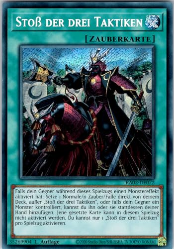 Stoß der DREI Taktiken - RA03-DE072 - Secret Rare - 1. Auflage - Deutsch - Yugioh - Quarter Century Bonanza - mit RC-Fieldcenter Stoß der DREI Taktiken - RA03-DE072 - Secret Rare - 1. Auflage - Deutsch - Yugioh - Quarter Century Bonanza - mit RC-Fieldcenter von RC