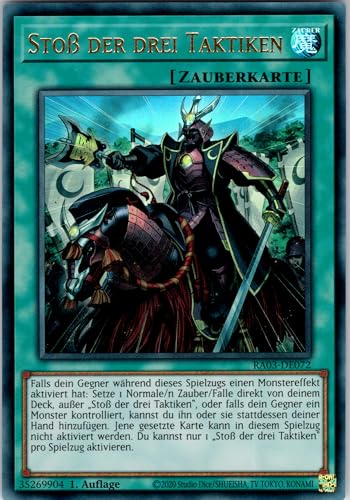 Stoß der DREI Taktiken - RA03-DE072 - Ultra Rare - 1. Auflage - Deutsch - Yugioh - Quarter Century Bonanza - mit RC-Fieldcenter von RC