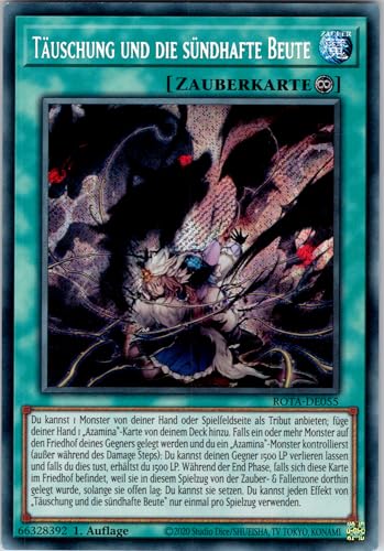 Täuschung und die sündhafte Beute - ROTA-DE055 - Secret Rare - 1. Auflage - Deutsch - Yugioh - Rage of The Abyss - mit RC-Fieldcenter von RC