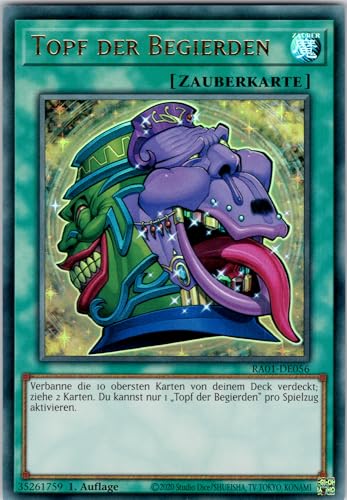 Topf der Begierden - RA01-DE056 - Ultra Rare - 1. Auflage - Deutsch - Yugioh - 25th Anniversary Rarity Collection - mit RC-Fieldcenter von RC