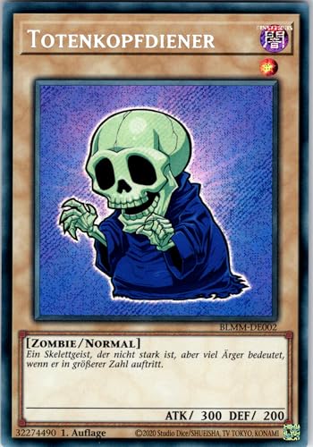Totenkopfdiener - BLMM-DE002 - Secret Rare - 1. Auflage - Deutsch - Yugioh - Battles of Legend: Monster Mayhem - mit RC-Fieldcenter von RC