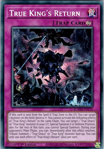 True King's Return - BLMM-EN176 - Secret Rare - 1st Edition - English - Yugioh - Battles of Legend: Monster Mayhem - with RC Field Center von RC