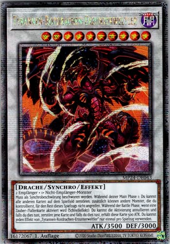 Tyrannen-Rotdrachen-Erzunterweltler - MP24-DE043 - Quarter Century Secret Rare - 1. Auflage - Deutsch - Yugioh - 25th Anniversary Tin: Dueling Mirrors - mit RC-Fieldcenter von RC