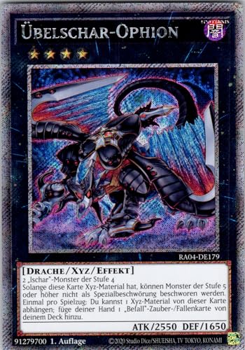 Übelschar-Ophion - RA04-DE179 - Platinum Secret Rare - 1. Auflage - Deutsch - Yugioh - Quarter Century Stampede - mit RC-Fieldcenter von RC