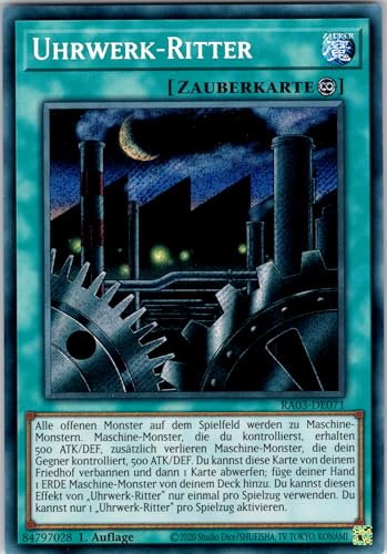 Uhrwerk-Ritter - RA03-DE071 - Secret Rare - 1. Auflage - Deutsch - Yugioh - Quarter Century Bonanza - mit RC-Fieldcenter von RC