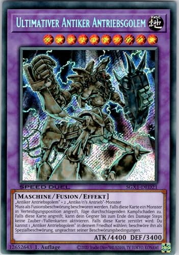 Ultimativer Antiker Antriebsgolem - SGX1-DED21 - Secret Rare - 1. Auflage - Deutsch - Yugioh - Speed Duel GX: Duel Academy Box - mit RC-Fieldcenter Ultimativer Antiker Antriebsgolem - SGX1-DED21 - Secret Rare - 1. Auflage - Deutsch - Yugioh - Speed Duel GX: Duel Academy Box - mit RC-Fieldcenter von RC