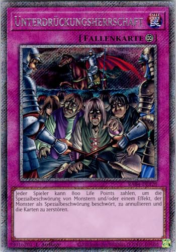 Unterdrückungsherrschaft - RA04-DE120 - Platinum Secret Rare - 1. Auflage - Deutsch - Yugioh - Quarter Century Stampede - mit RC-Fieldcenter von RC