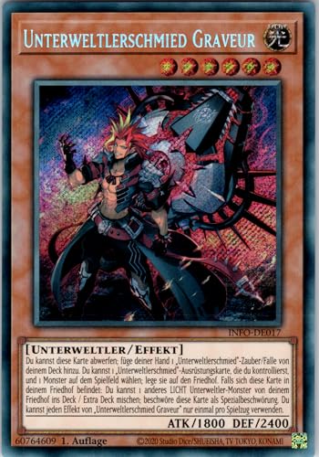 Unterweltlerschmied Graveur - INFO-DE017 - Secret Rare - 1. Auflage - Deutsch - Yugioh - The Infinite Forbidden - mit RC-Fieldcenter von RC