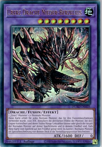 Urerz Drache Nieder-Berzelius - DUAD-DE035 - Ultra Rare - 1. Auflage - Deutsch - Yugioh - Duelist's Advance - mit RC-Fieldcenter von RC
