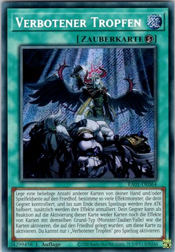 Verbotener Tropfen - RA01-DE064 - Secret Rare - 1. Auflage - Deutsch - Yugioh - 25th Anniversary Rarity Collection - mit RC-Fieldcenter von RC
