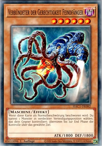 Verbündeter der Gerechtigkeit Feindfänger - HAC1-DE082 - Common - 1. Auflage - Deutsch - Yugioh - Hidden Arsenal: Chapter 1 - mit RC-Fieldcenter von RC