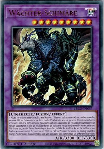 Wächter-Schimäre - MAZE-DE049 - Ultra Rare - 1. Auflage - Deutsch - Yugioh - Maze of Memories - mit RC-Fieldcenter von RC