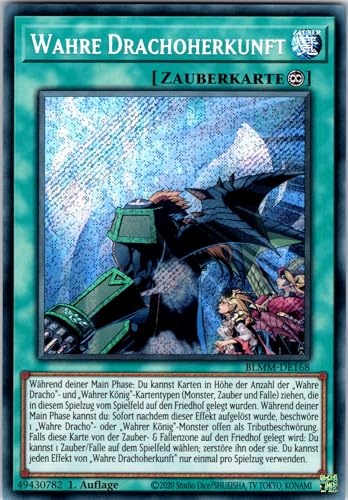 Wahre Drachoherkunft - BLMM-DE168 - Secret Rare - 1. Auflage - Deutsch - Yugioh - Battles of Legend: Monster Mayhem - mit RC-Fieldcenter von RC
