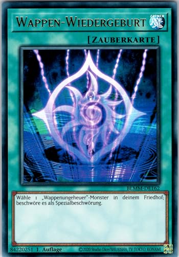 Wappen-Wiedergeburt - BLMM-DE162 - Ultra Rare - 1. Auflage - Deutsch - Yugioh - Battles of Legend: Monster Mayhem - mit RC-Fieldcenter von RC